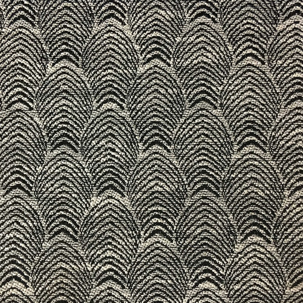 Tile Geometric Jacquard Fabric | Off White / Grey / Black | Upholstery |  54 Wide | By the Yard