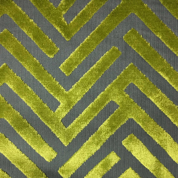 Ministry - Geometric Pattern Cut Velvet Upholstery Fabric by the Yard