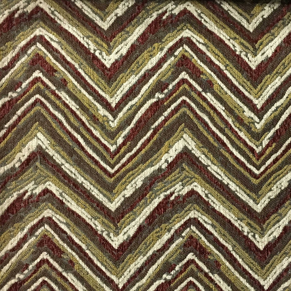 9.25 Yards Chevron Woven Chenille Upholstery Fabric in Vanilla