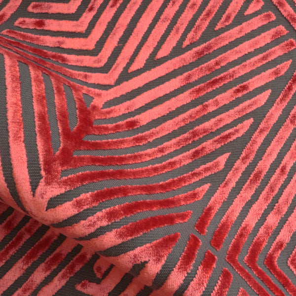 Aurora - Geometric Burnout Velvet Upholstery Fabric by the Yard