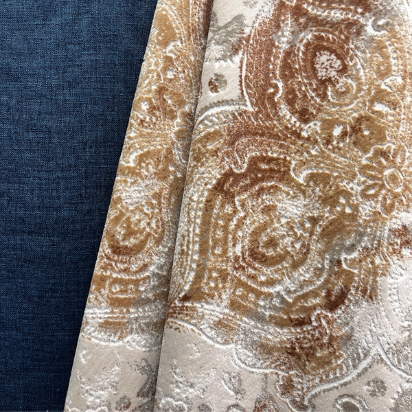 Unraveling Beauty: Kashmir Cut Velvet Upholstery Fabric