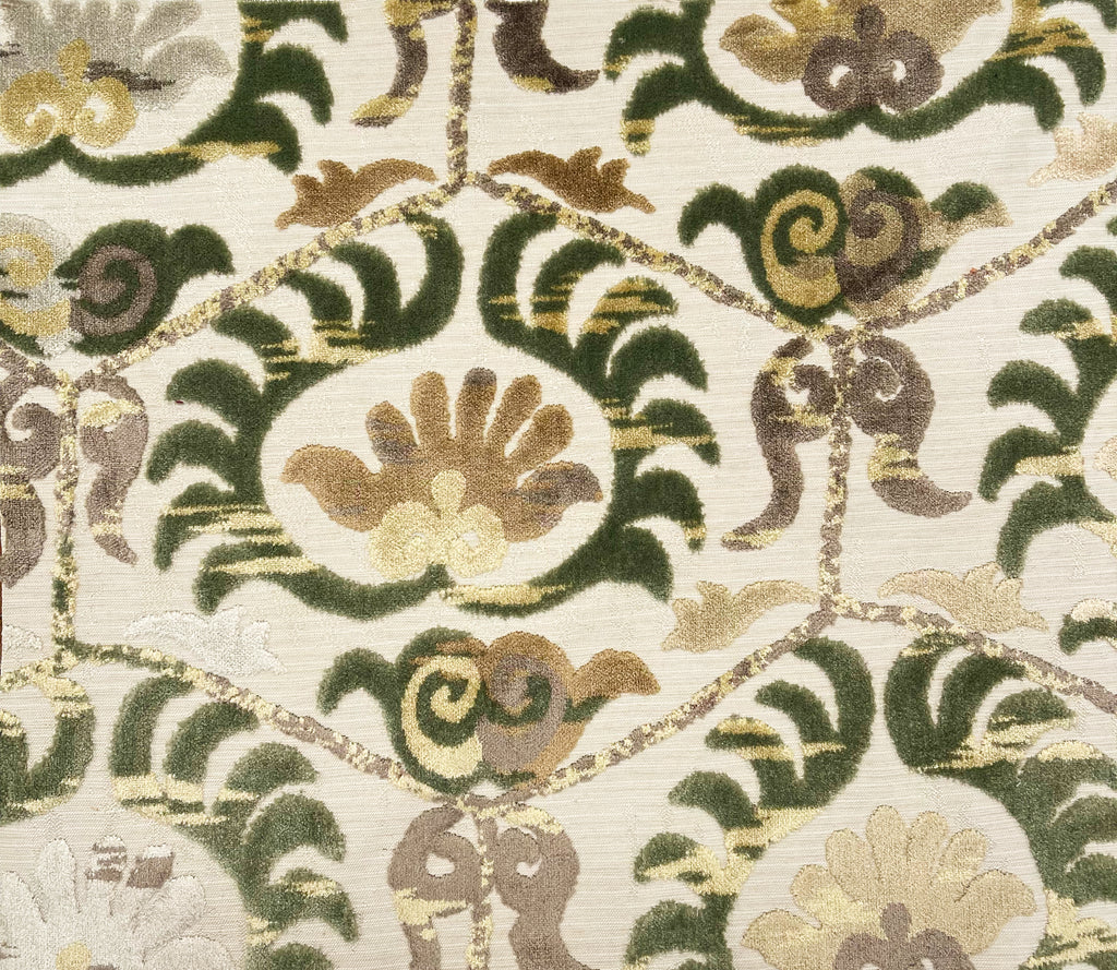 BUKHARA - DAMASK CUT VELVET UPHOLSTERY FABRIC BY THE YARD