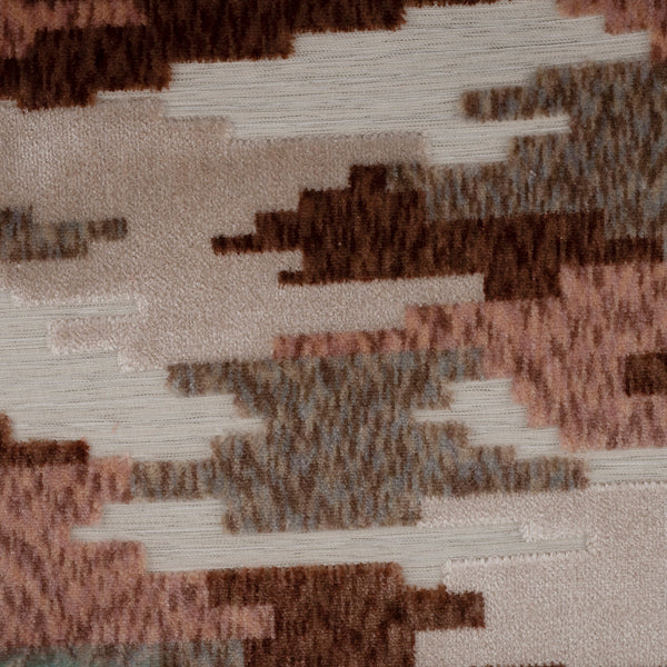 CADIZ - GEOMETRIC PATTERN CUT VELVET UPHOLSTERY FABRIC BY THE YARD