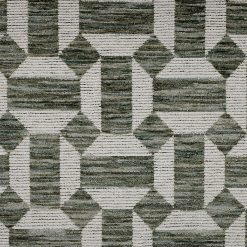NEW - CLICK - CHENILLE JACQUARD GEOMETRIC PATTERN UPHOLSTERY FABRIC BY THE YARD