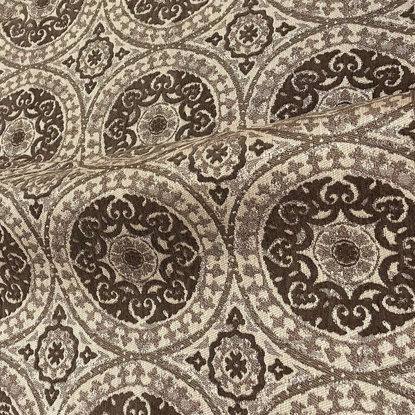 Close-up of a patterned fabric with intricate designs.