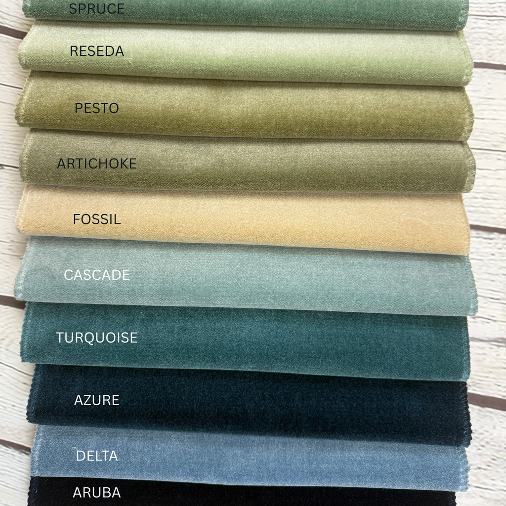 NEW - MILA - MINI MOHAIR SOFT PLAIN VELVET UPHOLSTERY FABRIC BY THE YARD