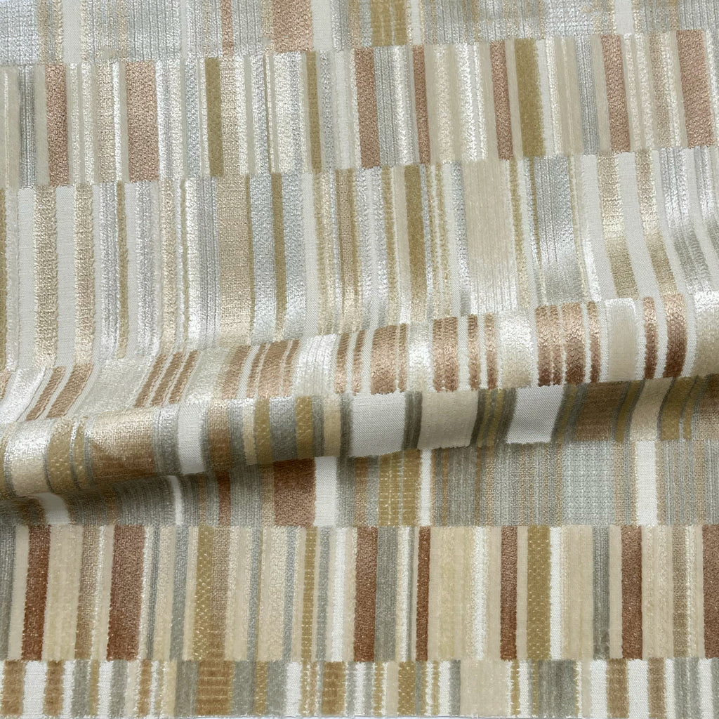 MADEIRA - GEOMETRIC CUT VELVET UPHOLSTERY FABRIC BY THE YARD