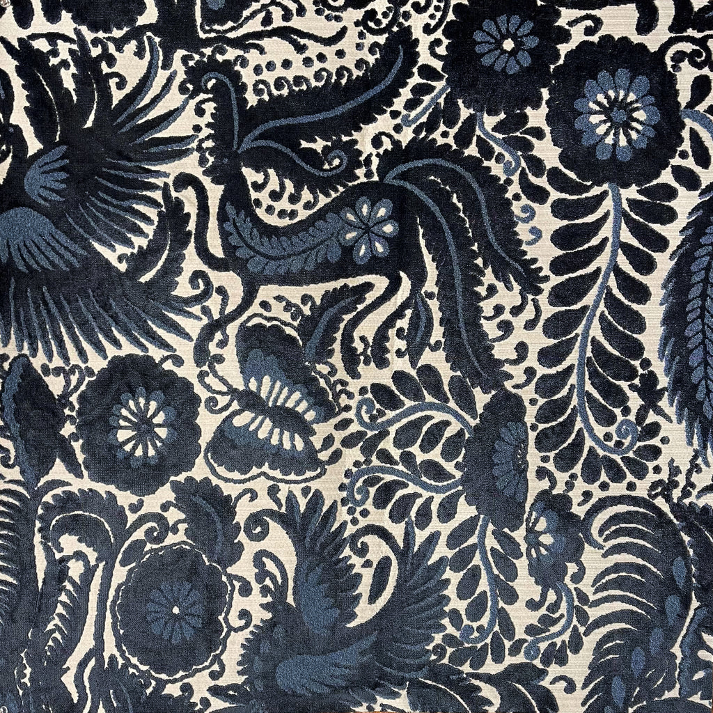 NEW - OTOMI - MEXICAN OTOMI PATTERN CUT VELVET UPHOLSTERY FABRIC BY THE YARD