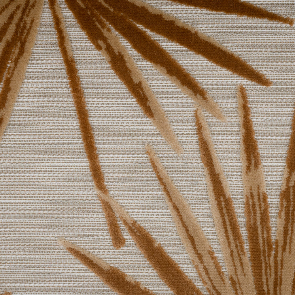 NEW - TAHITI - BOTANICAL PALM LEAVES CUT VELVET UPHOLSTERY FABRIC BY THE YARD