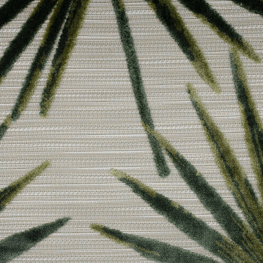 NEW - TAHITI - BOTANICAL PALM LEAVES CUT VELVET UPHOLSTERY FABRIC BY THE YARD