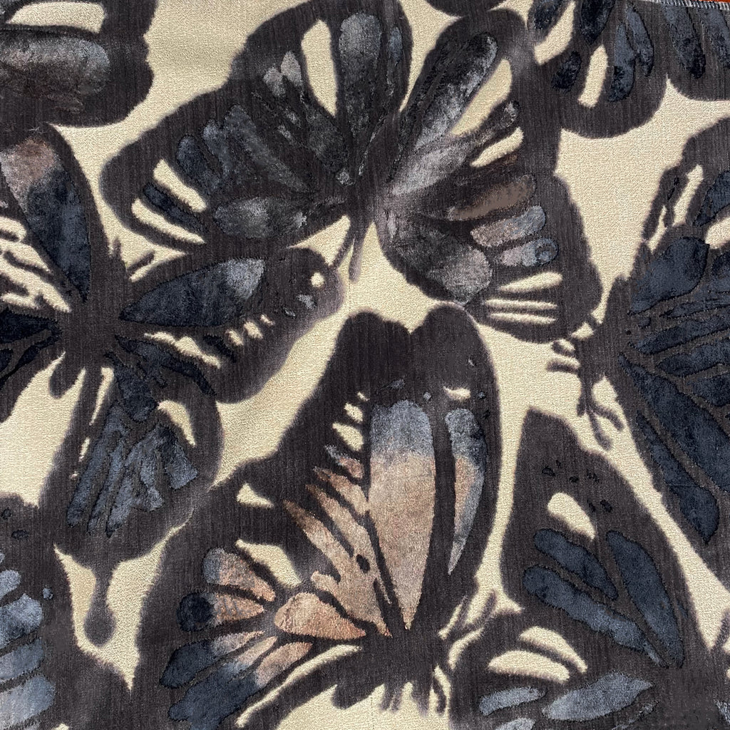 NEW - FLUTTER - BUTTERFLY PATTERN CUT VELVET UPHOLSTERY FABRIC BY THE YARD