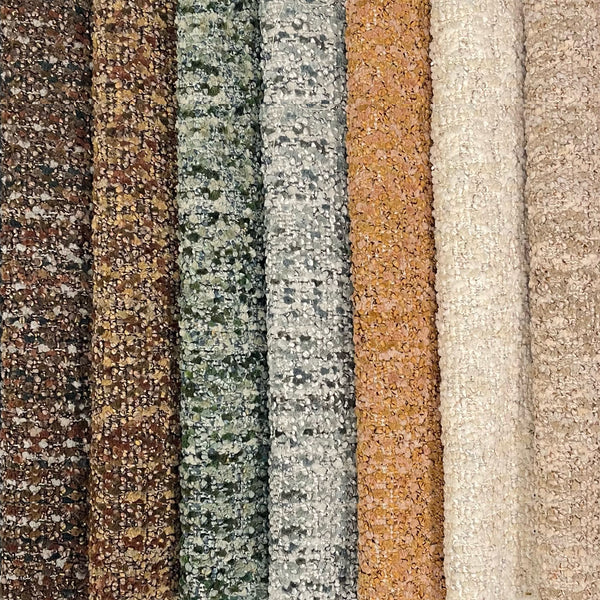 NEW - CORA - SOLID BOUCLE UPHOLSTERY FABRIC BY THE YARD