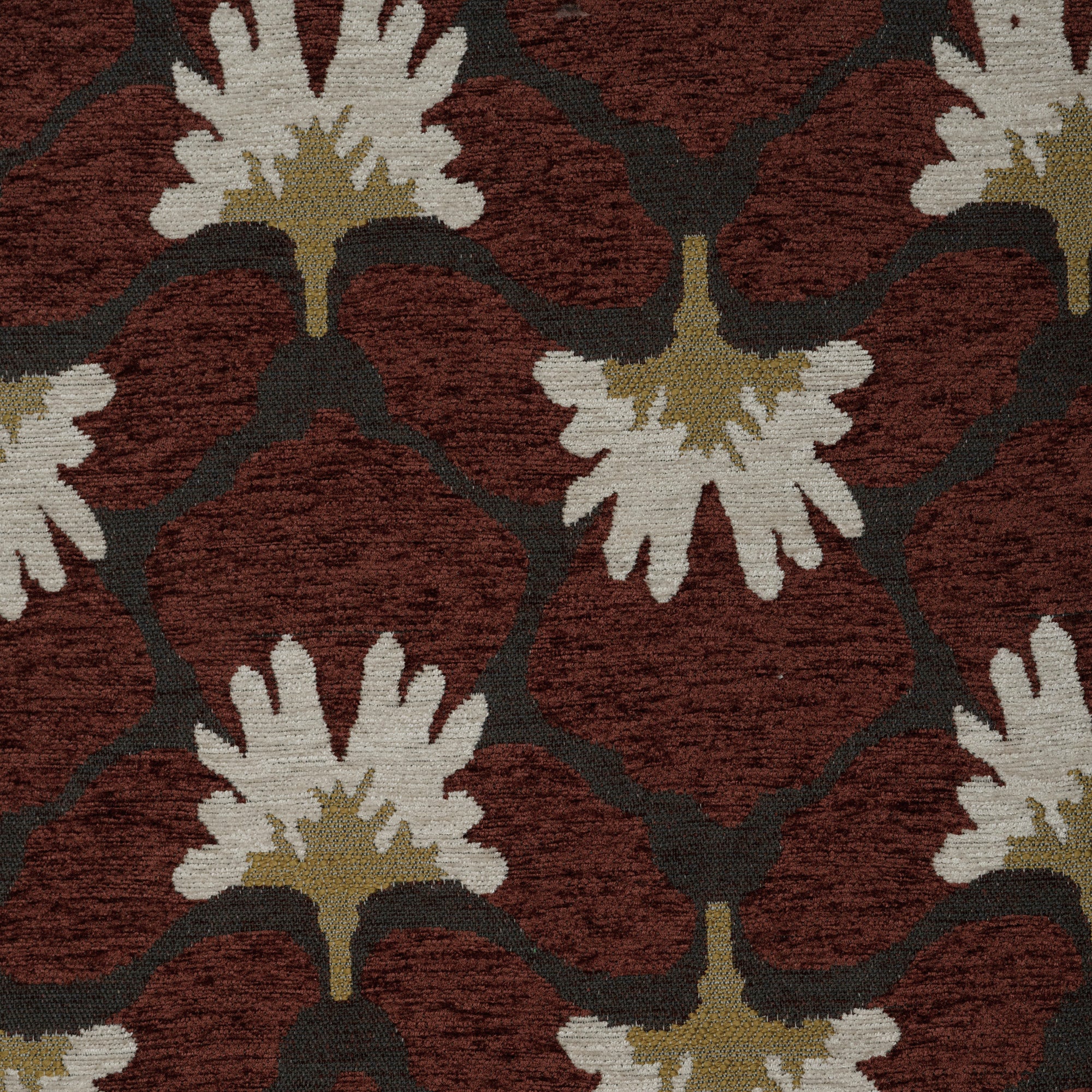 LV706-HB1C On A Fall Day - Scallop Flower - Harvest Brown Canvas Fabric