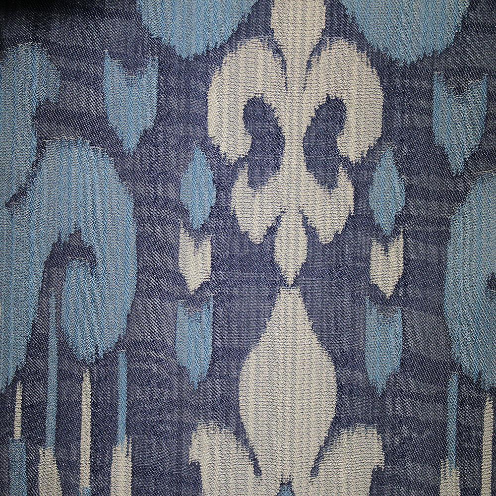 Baron - Jacquard Ikat Designer Pattern Home Decor Drapery Fabric by the Yard - Available in 9 Colors - Sailor - Top Fabric - 9
