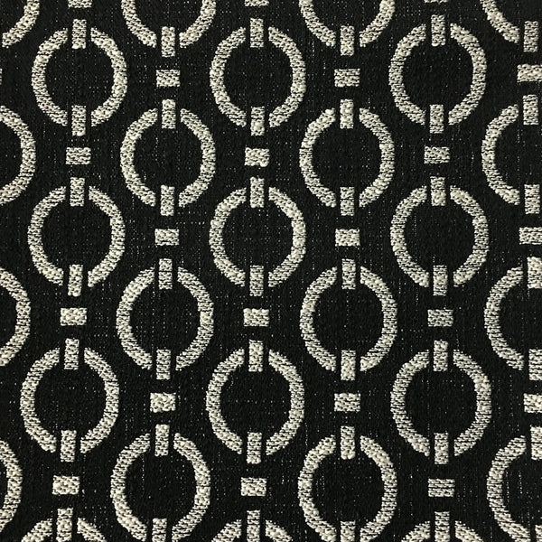458 Cosmos Black and Creamy white Upholstery Fabric by yard —