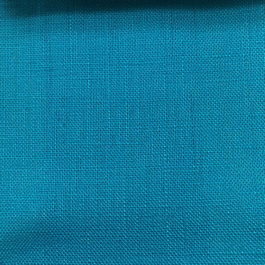 Brighton - 100% Linen Fabric Window Curtain & Drapery Fabric by the Yard - Available in 48 Colors - Turquoise - Top Fabric - 32