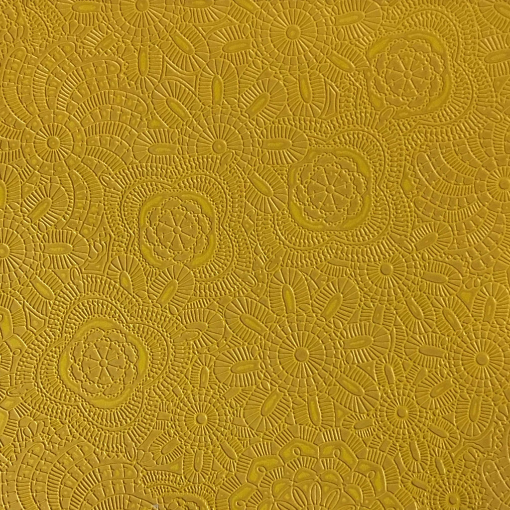 Camden - Embossed Vinyl Fabric Designer Pattern Upholstery Fabric by the Yard - Available in 10 Colors - Curry - Top Fabric - 7