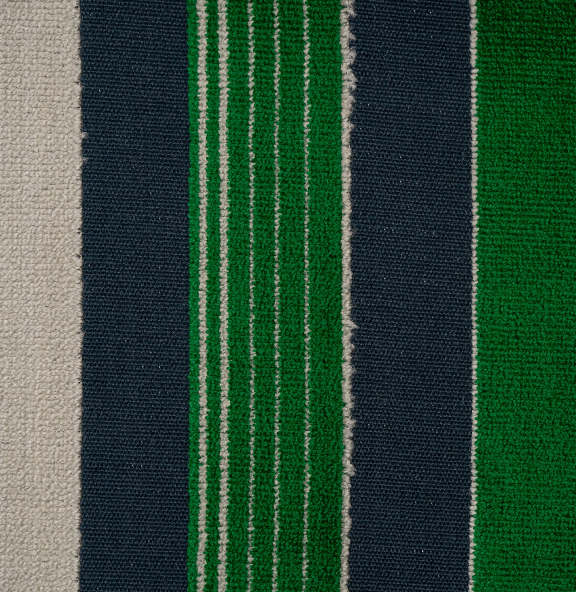 Top Fabric Cayman - Bold Vertical Stripes Cut Velvet Upholstery Fabric by The Yard Emerald