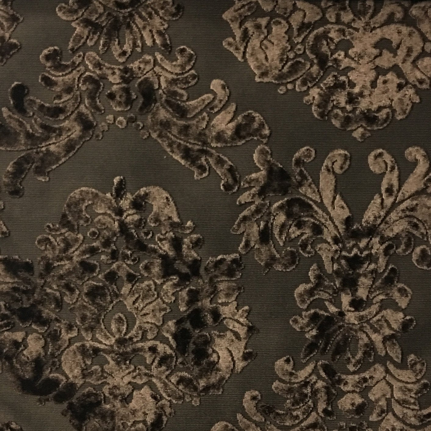 Florence Palace - Damask Pattern Burnout Velvet Upholstery Fabric BTY