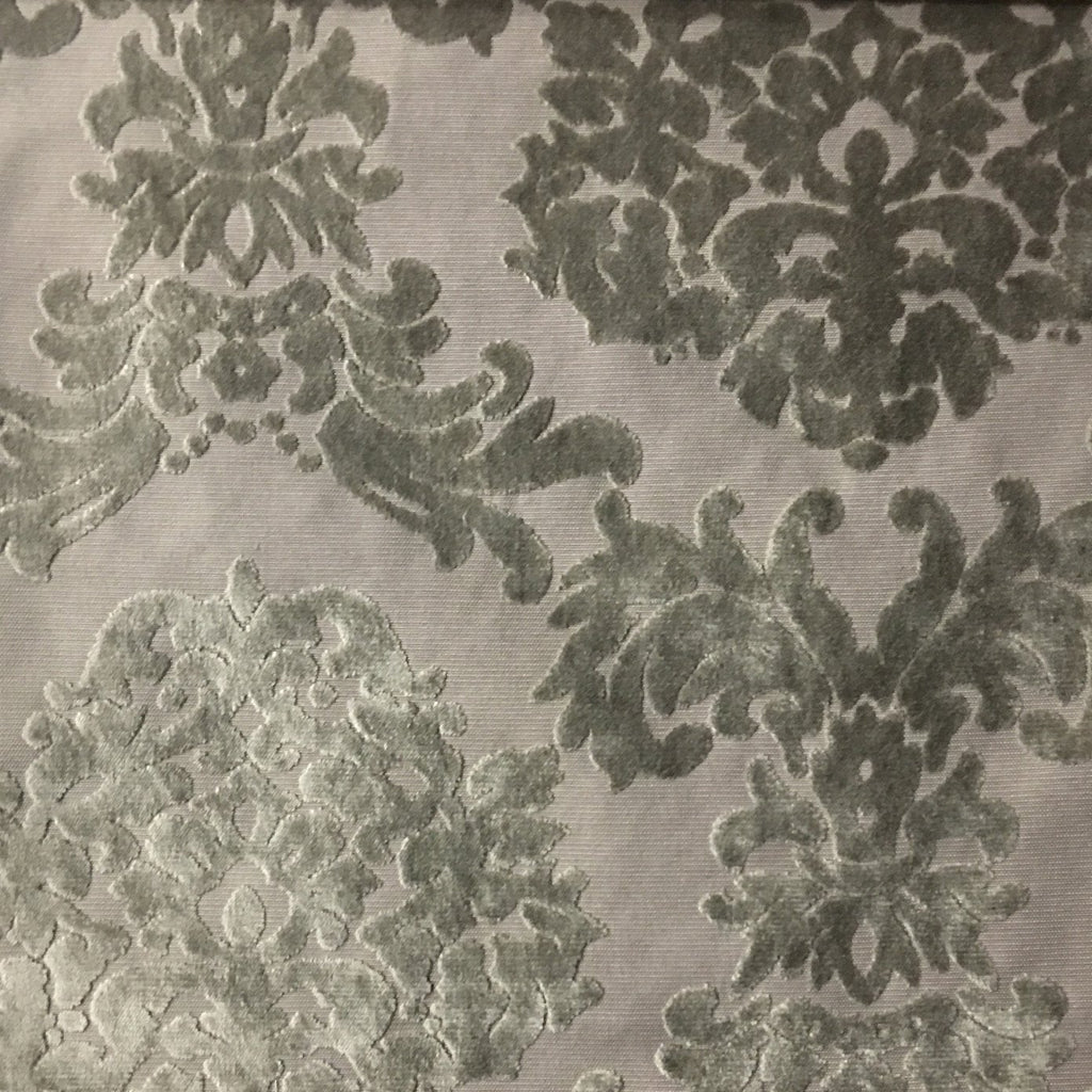 Florence Palace - Damask Pattern Burnout Velvet Upholstery Fabric by the Yard - Available in 9 Colors - Wheat - Top Fabric - 5