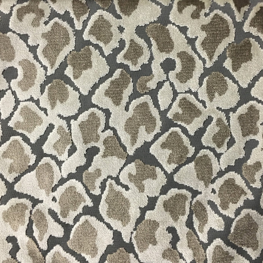 Hendrix - Leopard Print Cut Velvet Fabric Upholstery Fabric by the Yard - Available in 15 Colors - Driftwood - Top Fabric - 4