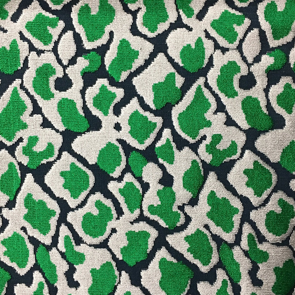 Hendrix - Leopard Print Cut Velvet Fabric Upholstery Fabric by the Yard - Available in 15 Colors - Emerald - Top Fabric - 11