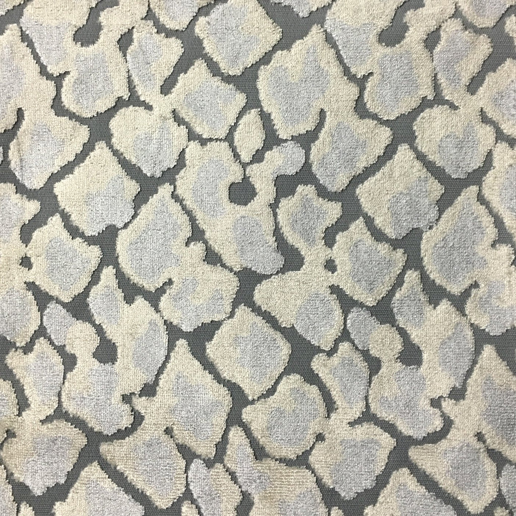 Hendrix - Leopard Print Cut Velvet Fabric Upholstery Fabric by the Yard - Available in 15 Colors - Glacier - Top Fabric - 8