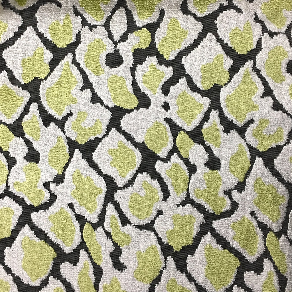 Hendrix - Leopard Print Cut Velvet Fabric Upholstery Fabric by the Yard - Available in 15 Colors - Wheatgrass - Top Fabric - 3