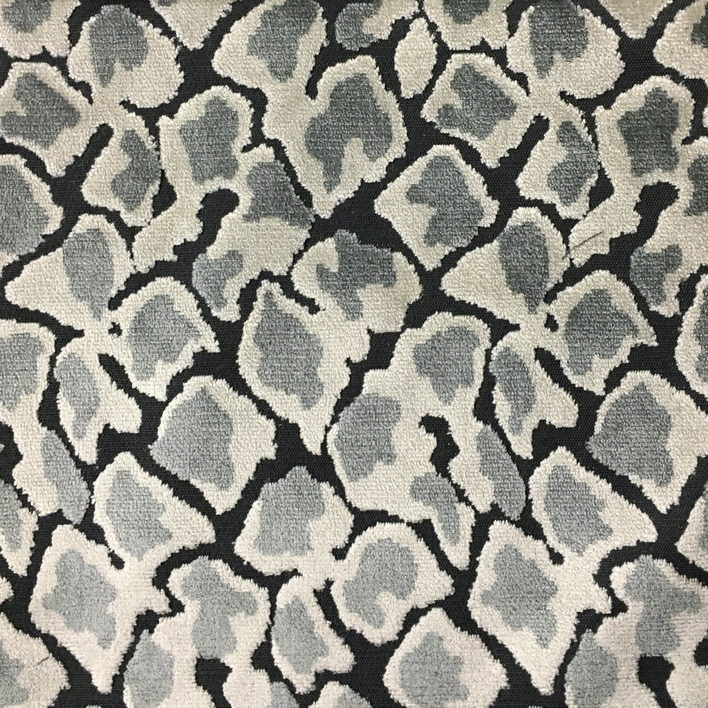 Hendrix - Leopard Print Cut Velvet Fabric Upholstery Fabric by the Yard - Available in 15 Colors - Zinc - Top Fabric - 7