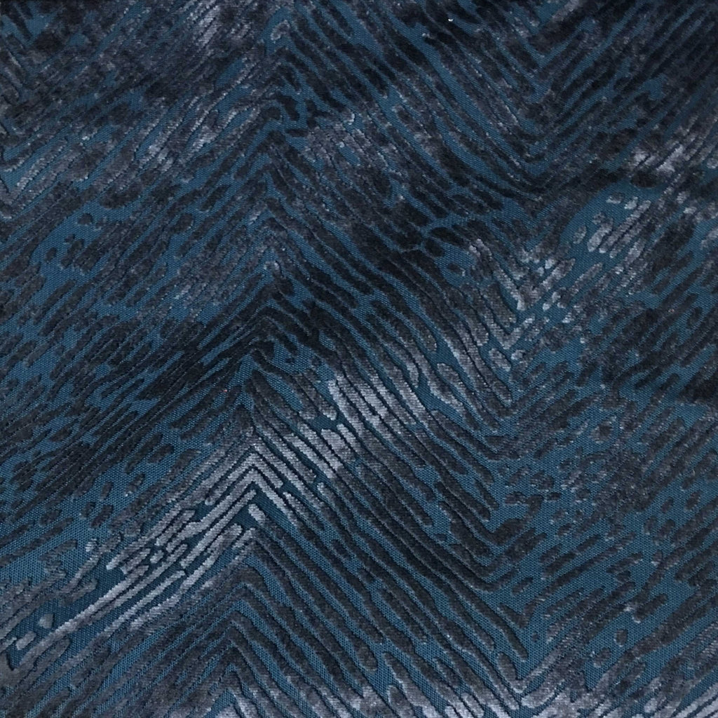 Kentish - Burnout Velvet Fabric Drapery & Upholstery Fabric by the Yard - Available in 8 Colors - Indigo - Top Fabric - 8
