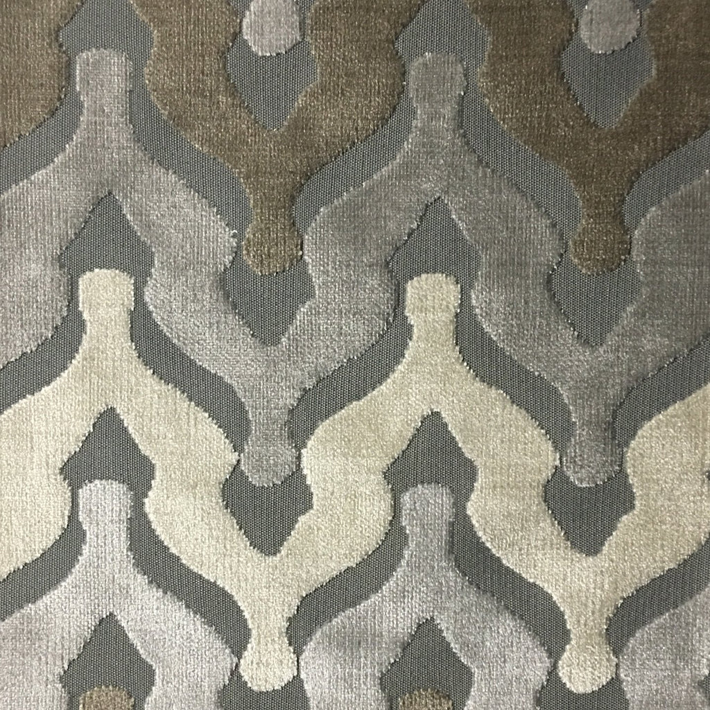 Leicester - Cut Velvet Fabric Drapery & Upholstery Fabric by the Yard - Available in 13 Colors - Driftwood - Top Fabric - 12