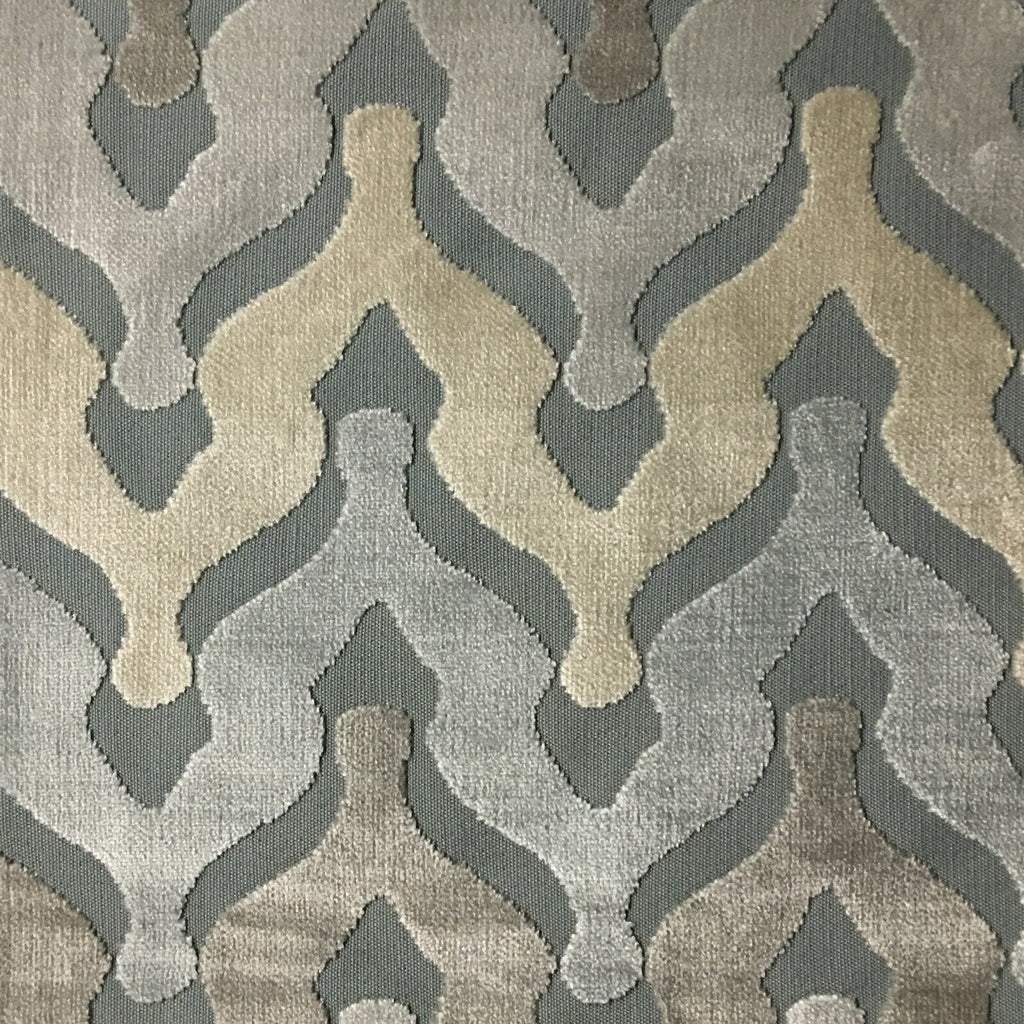 Leicester - Cut Velvet Fabric Drapery & Upholstery Fabric by the Yard - Available in 13 Colors - Glacier - Top Fabric - 10