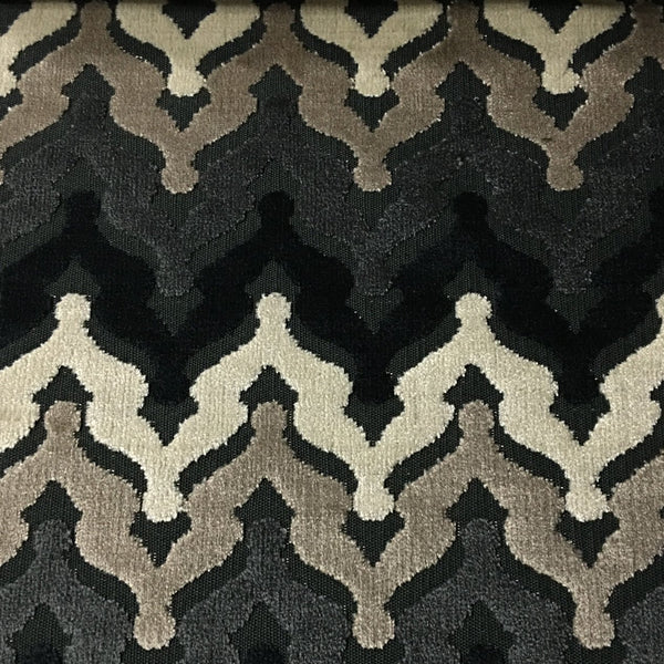 Lennon - Cut Velvet Fabric Drapery & Upholstery Fabric by the Yard - Available in 8 Colors - Domino - Top Fabric - 1