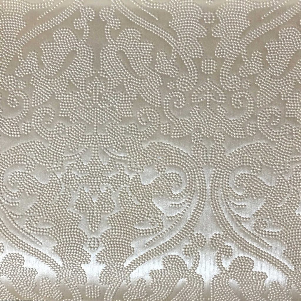 Lyon - Embossed Damask Pattern Vinyl Upholstery Fabric by the Yard - Available in 8 Colors - Blush - Top Fabric - 3