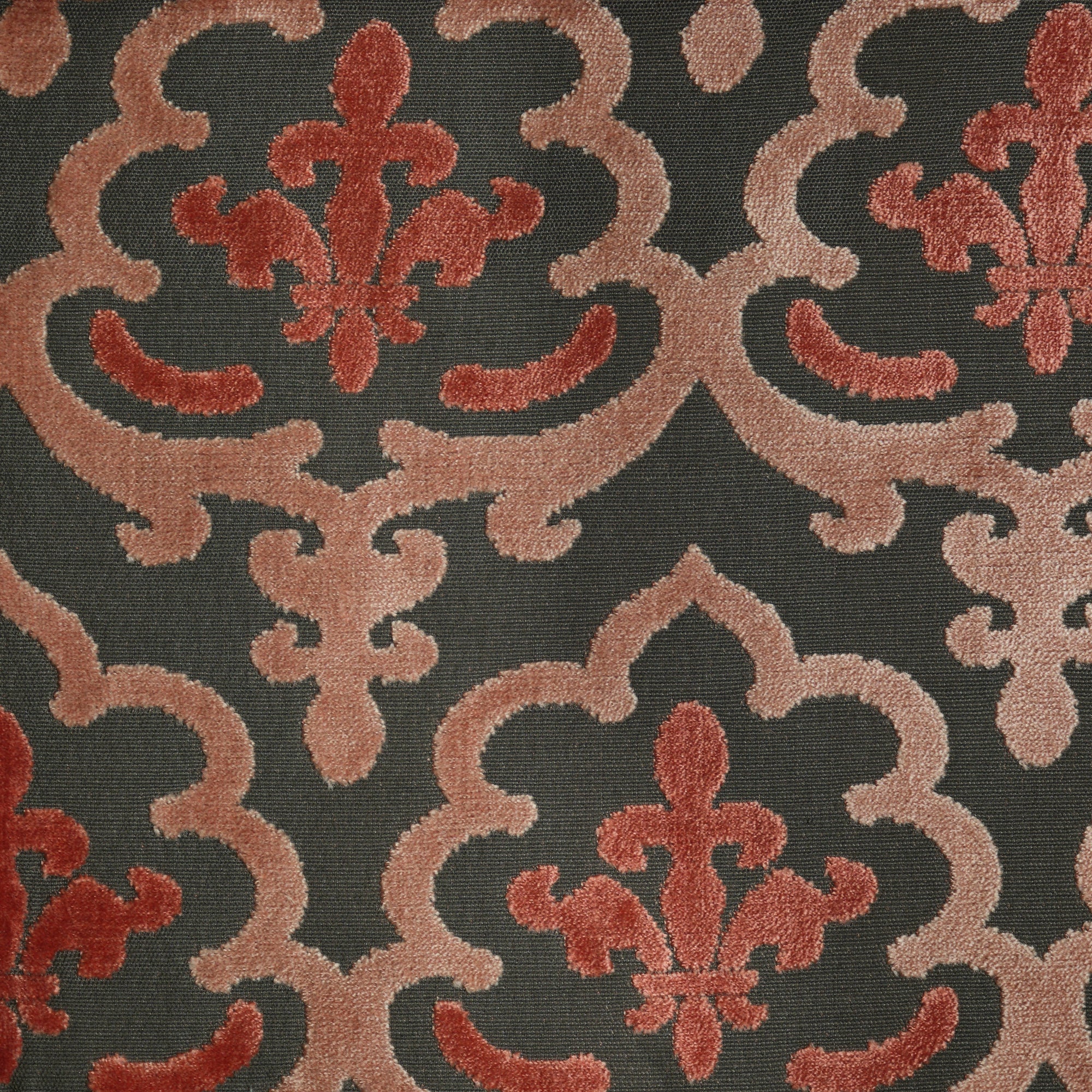 MARRAKESH - DAMASK PATTERN CUT VELVET UPHOLSTERY FABRIC
