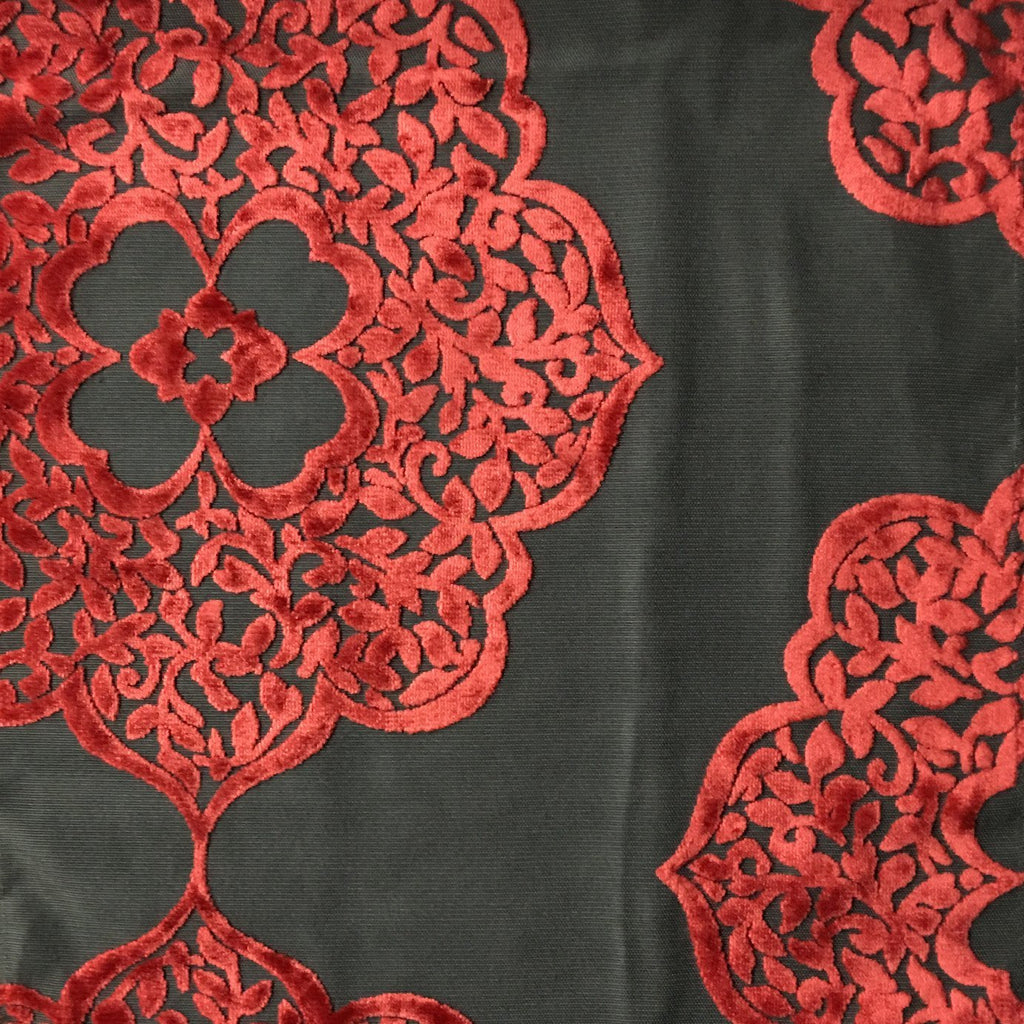 Mayfair - Burnout Velvet Fabric Drapery & Upholstery Fabric by the Yard - Available in 12 Colors - Atomic - Top Fabric - 8