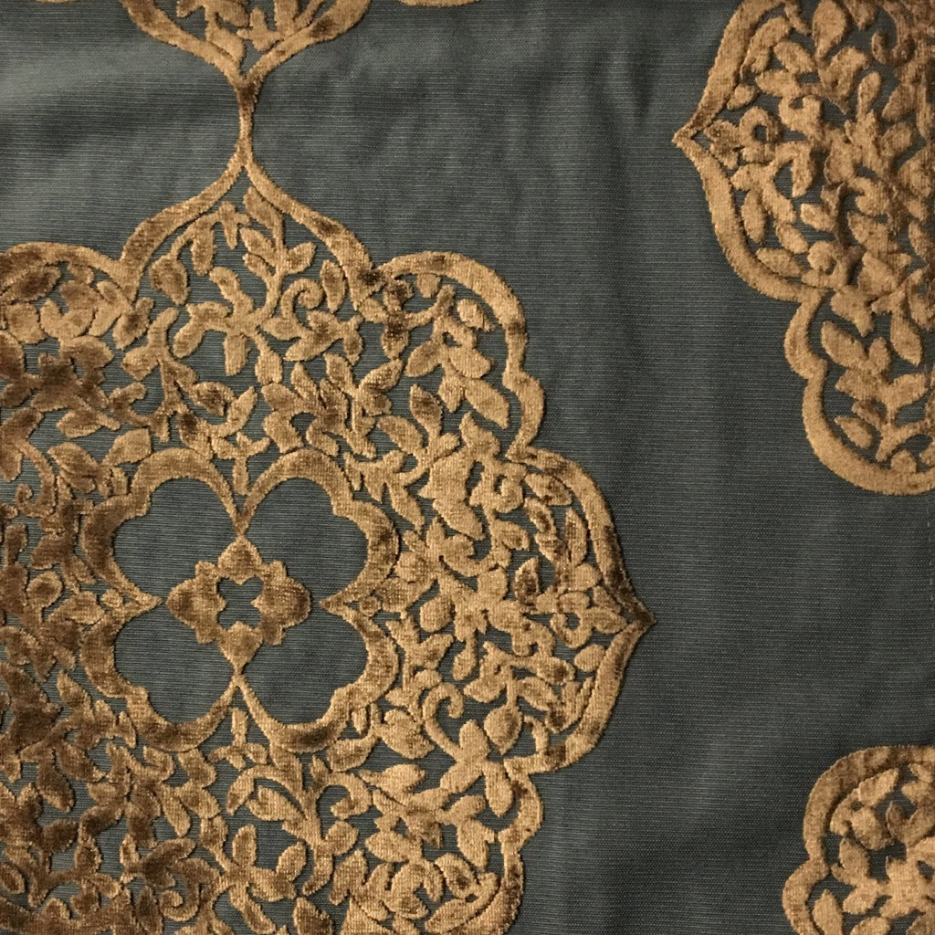 Mayfair - Burnout Velvet Fabric Drapery & Upholstery Fabric by the Yard - Available in 12 Colors - Mink - Top Fabric - 12