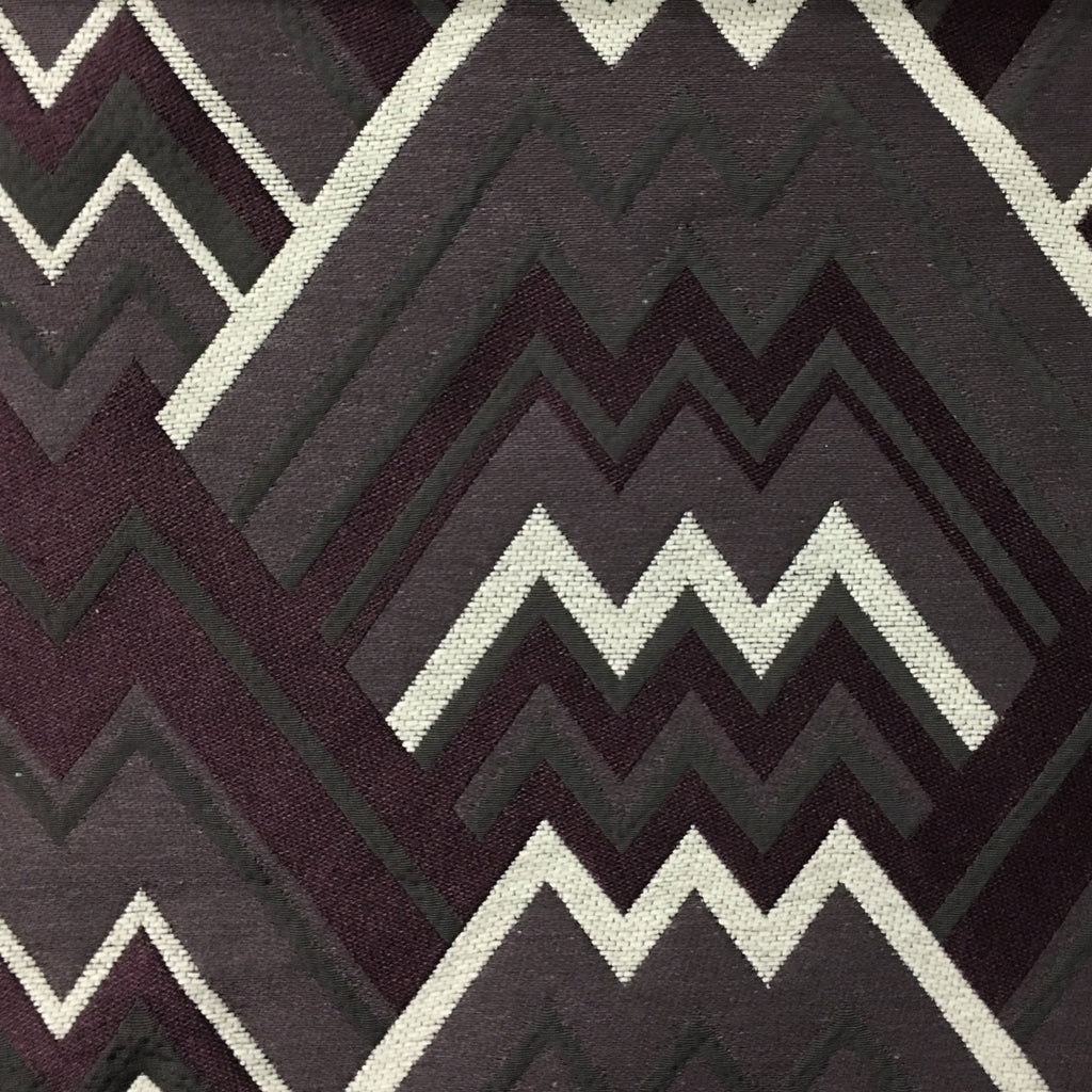 Mesa - Mixed Construction Geometric Pattern Cotton Blend Upholstery Fabric by the Yard - Available in 8 Colors - Fig - Top Fabric - 6