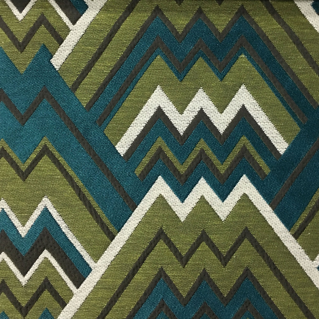 Mesa - Mixed Construction Geometric Pattern Cotton Blend Upholstery Fabric by the Yard - Available in 8 Colors - Laguna - Top Fabric - 3