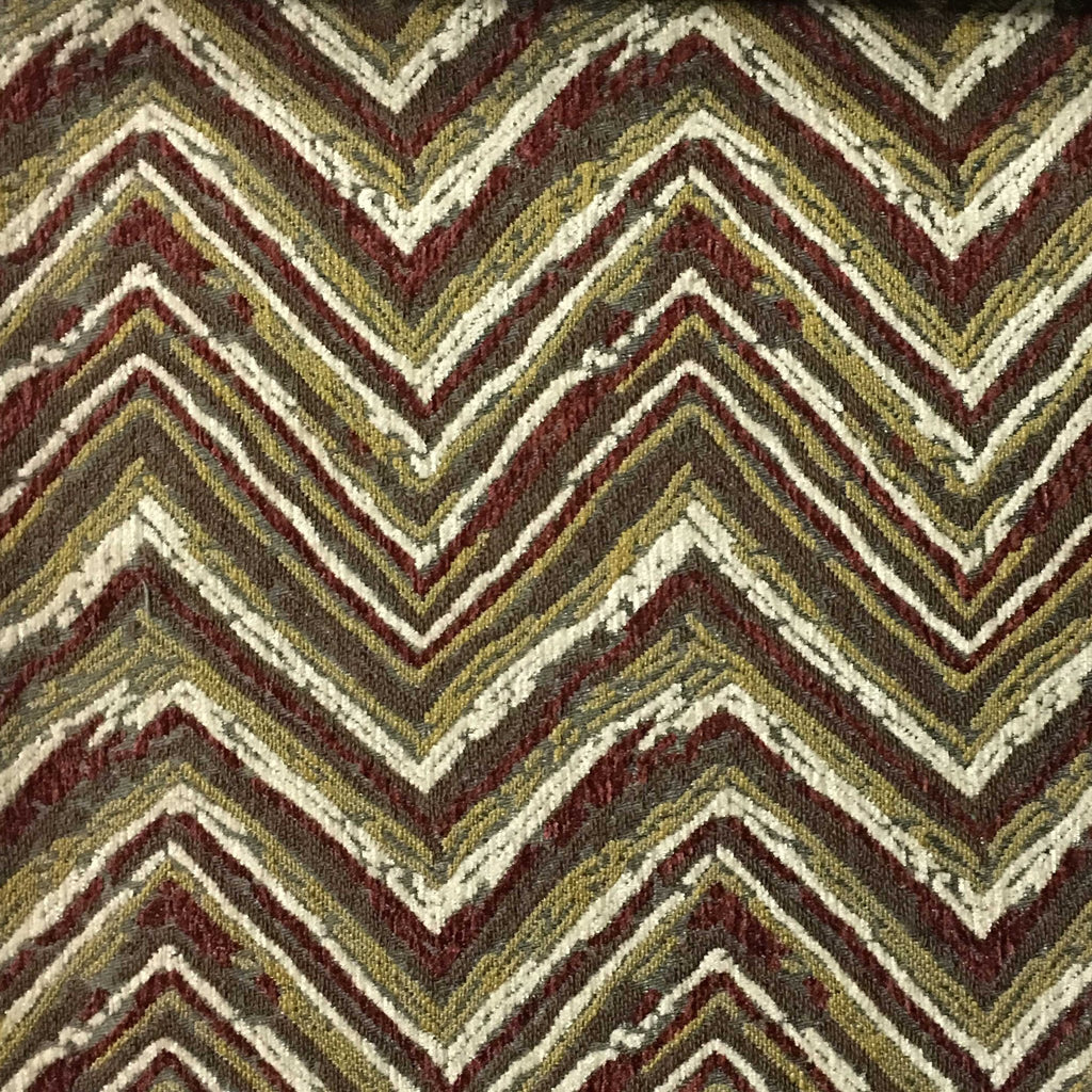 Norwich - Chevron Pattern Heavy Chenille Upholstery Fabric by the Yard - Available in 8 Colors - Henna - Top Fabric - 2
