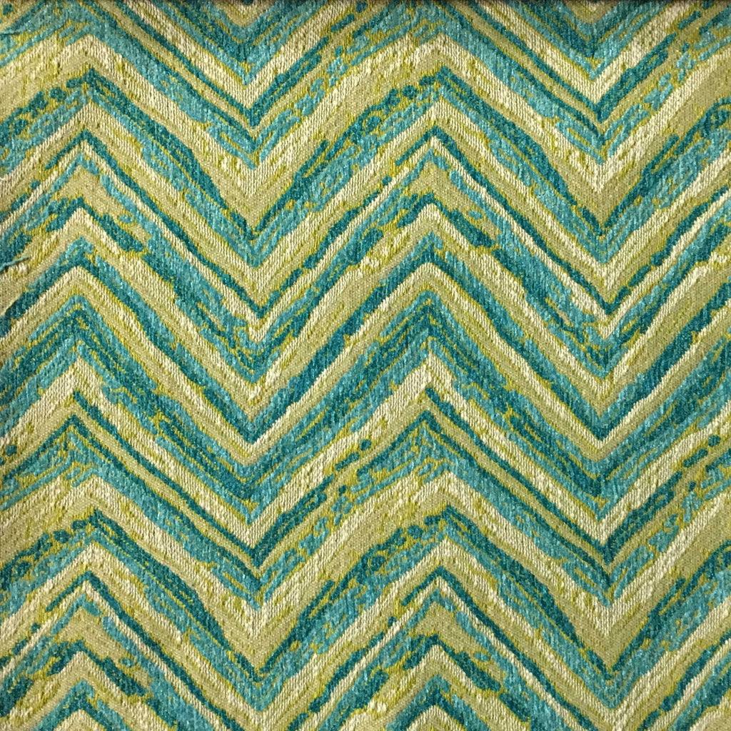 Norwich - Chevron Pattern Heavy Chenille Upholstery Fabric by the Yard - Available in 8 Colors - Laguna - Top Fabric - 7
