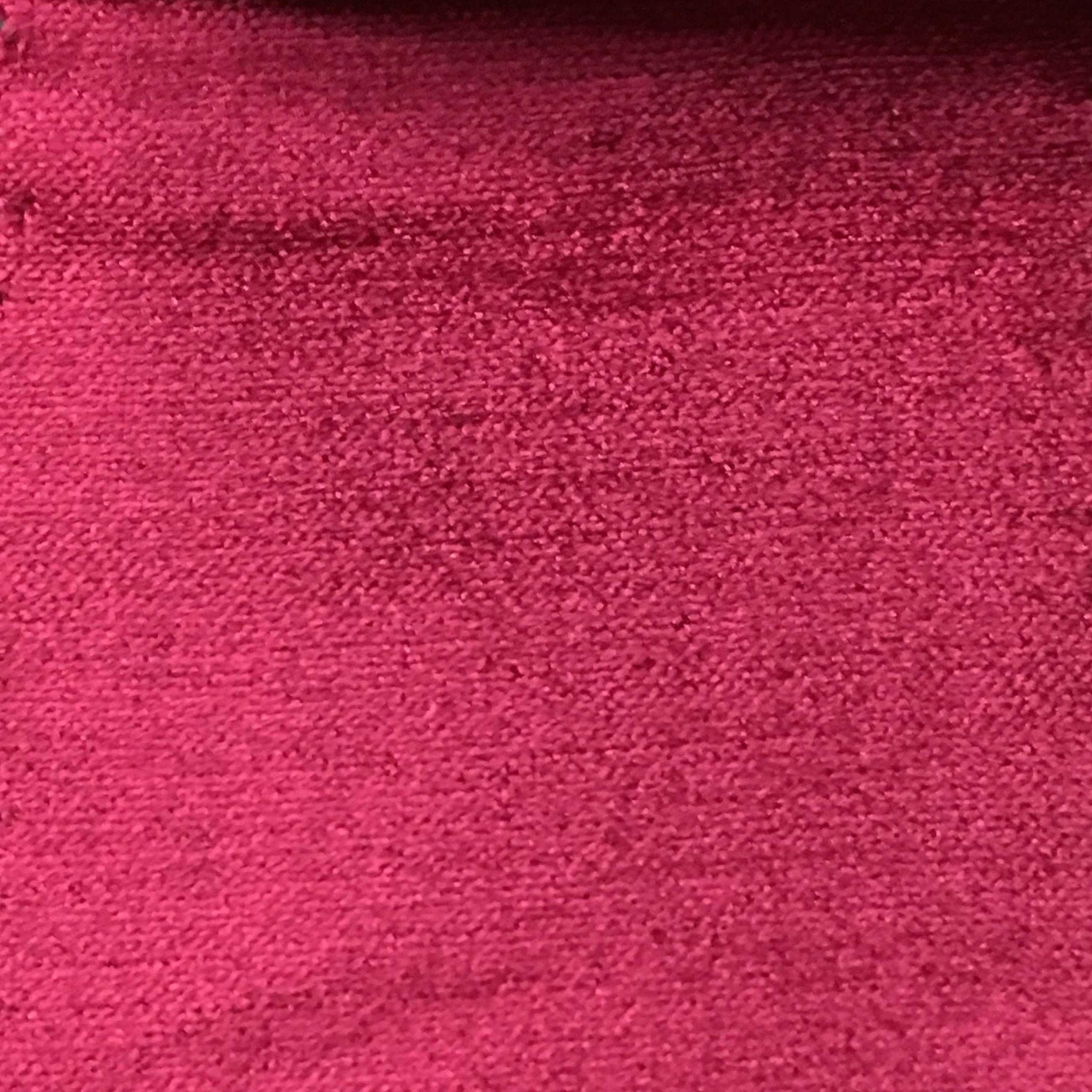 Fuchsia Pink Plain Solid Velvet Upholstery Fabric by The Yard