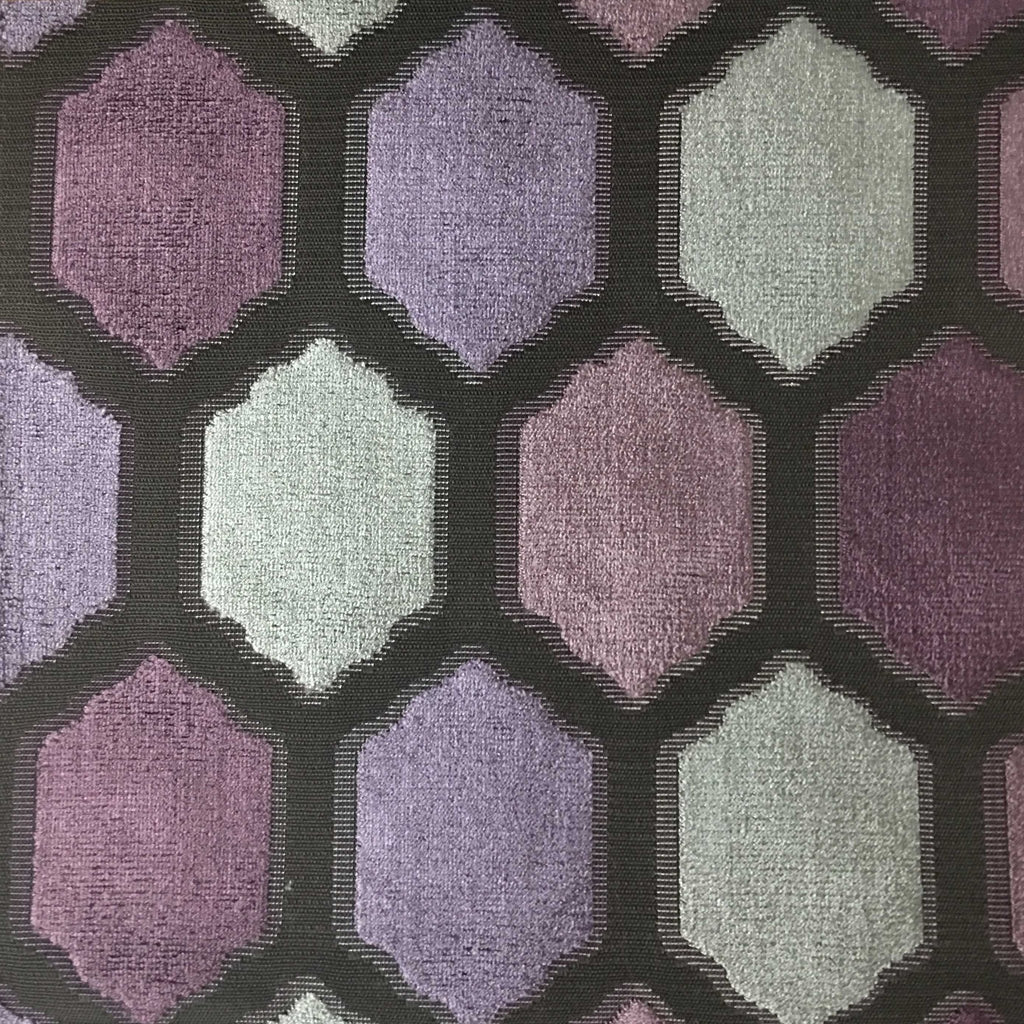 Seymour - Honeycomb Cut Velvet Fabric Drapery & Upholstery Fabric by the Yard - Available in 13 Colors - Fig - Top Fabric - 5