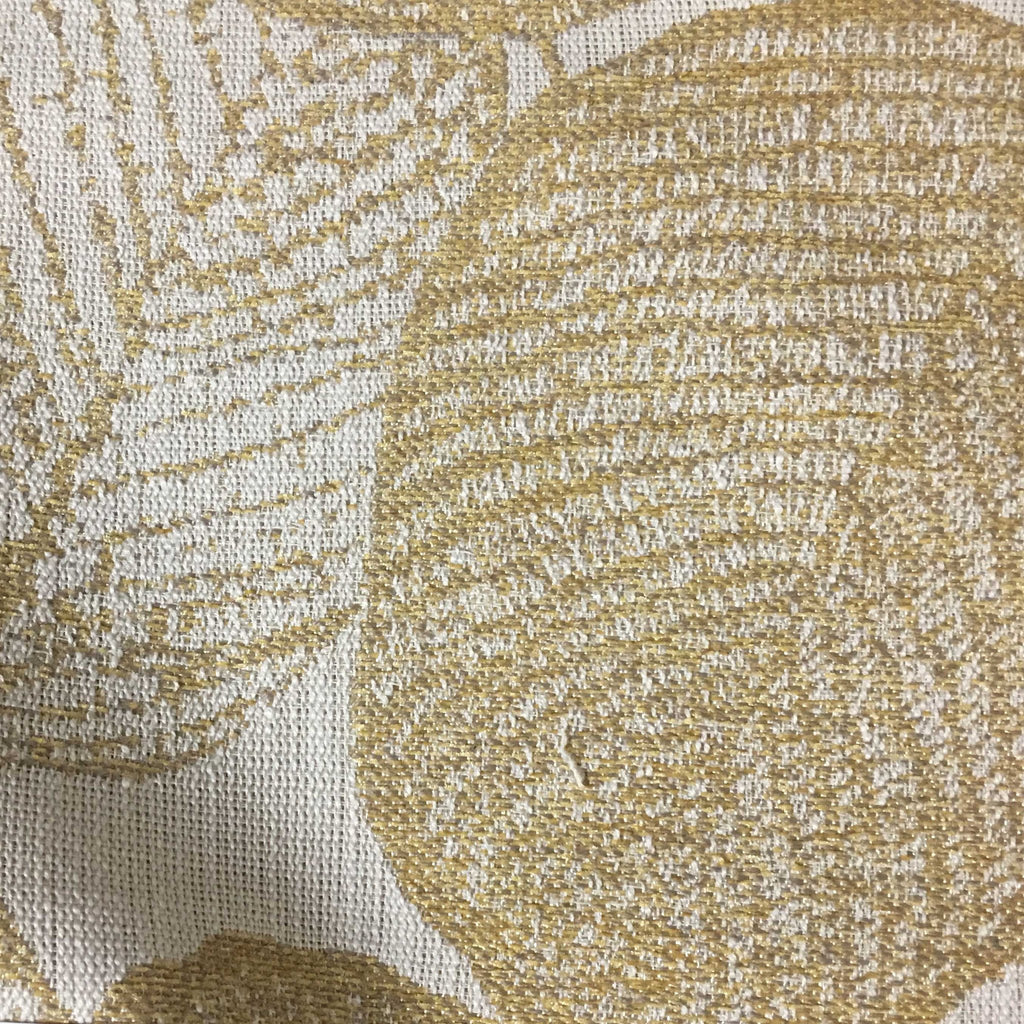 Shade - Tropical Pattern Woven Texture Upholstery & Drapery Fabric by the Yard - Available in 6 Colors - Golden - Top Fabric - 5