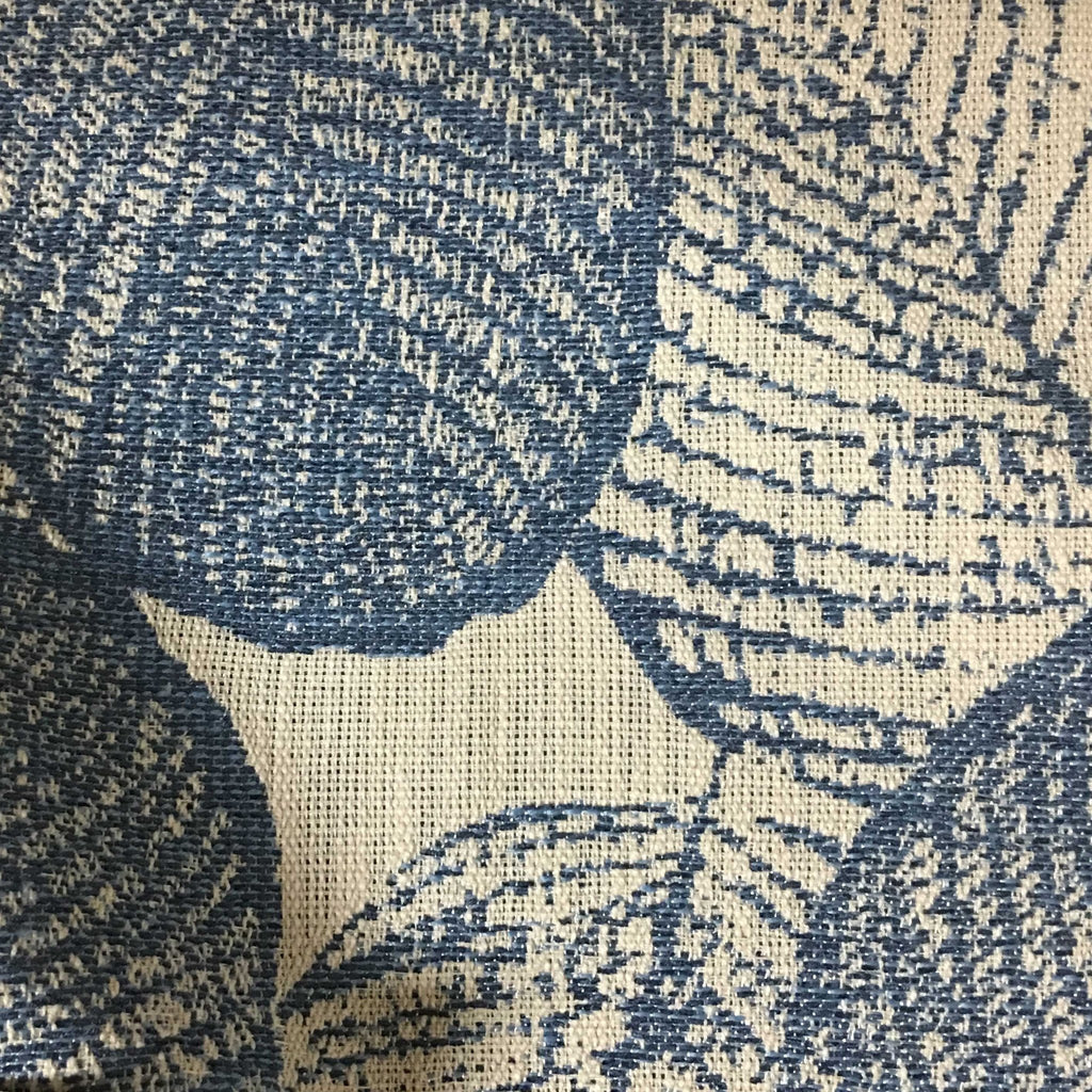 Shade - Tropical Pattern Woven Texture Upholstery & Drapery Fabric by the Yard - Available in 6 Colors - Indigo - Top Fabric - 4
