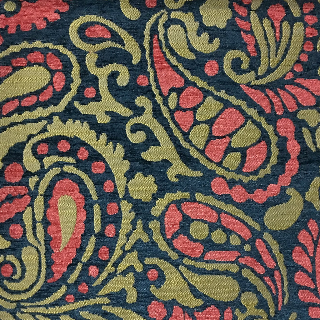Sydney - Modern Paisley Textured Chenille Upholstery Fabric by the Yard - Available in 8 Colors - Cosmo - Top Fabric - 2