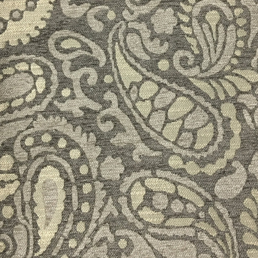 Sydney - Modern Paisley Textured Chenille Upholstery Fabric by the Yard - Available in 8 Colors - Driftwood - Top Fabric - 3