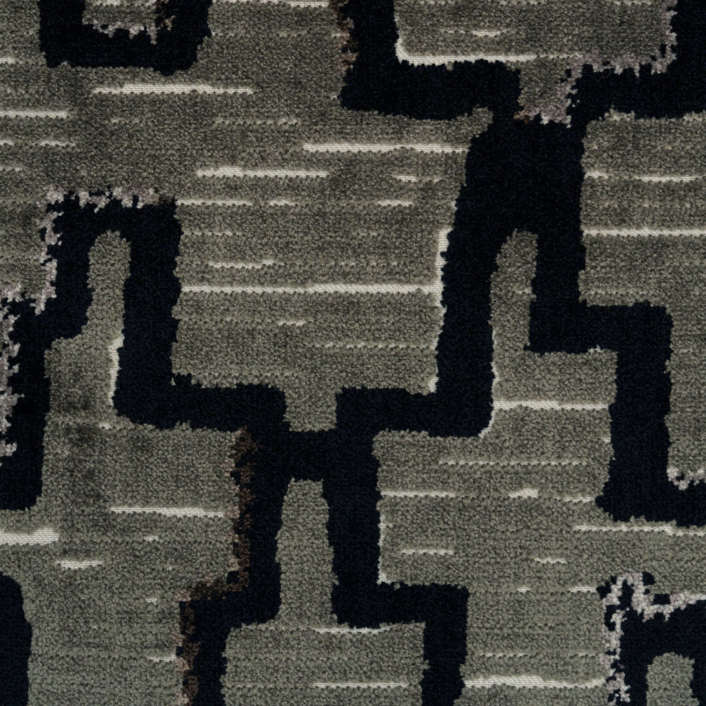 VENTURO - ABSTRACT GEOMETRIC PATTERN CUT VELVET UPHOLSTERY FABRIC BY THE YARD