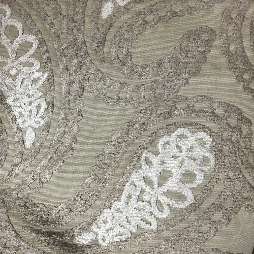 Victoria - Bold Paisley Cut Velvet Upholstery Fabric by the Yard - Available in 10 Colors - Beach - Top Fabric - 10