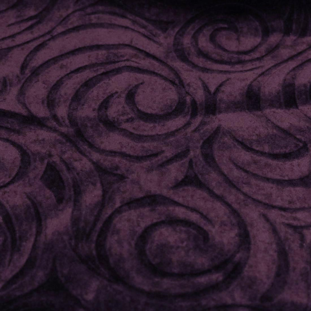 Westwood - A Modern Pattern on Purple Velvet with Backing - Upholstery Fabric